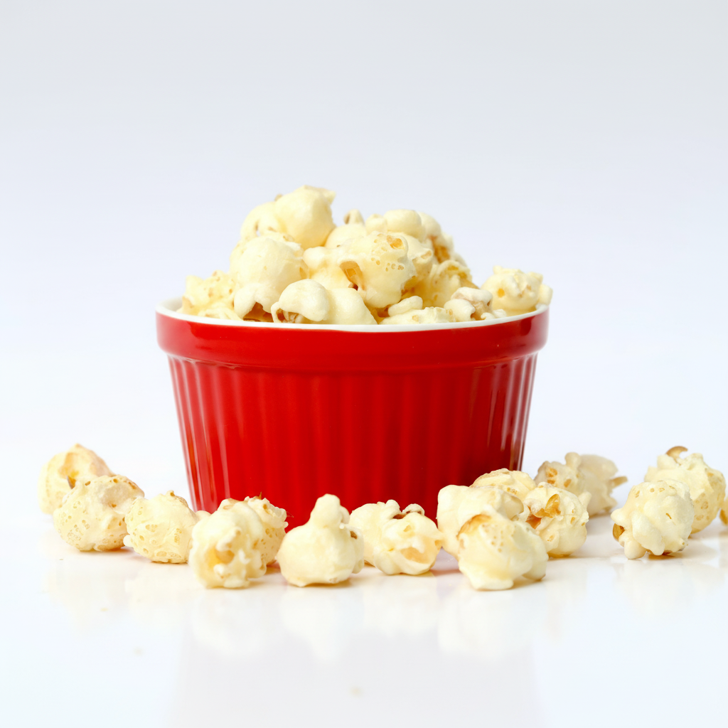 Kettle Corn in Red Bowl - Square Format
