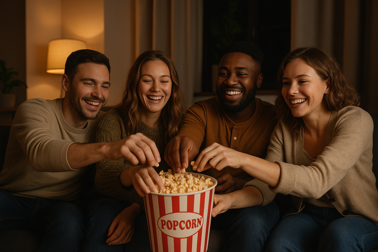 People enjoying Movie Butter Popcorn